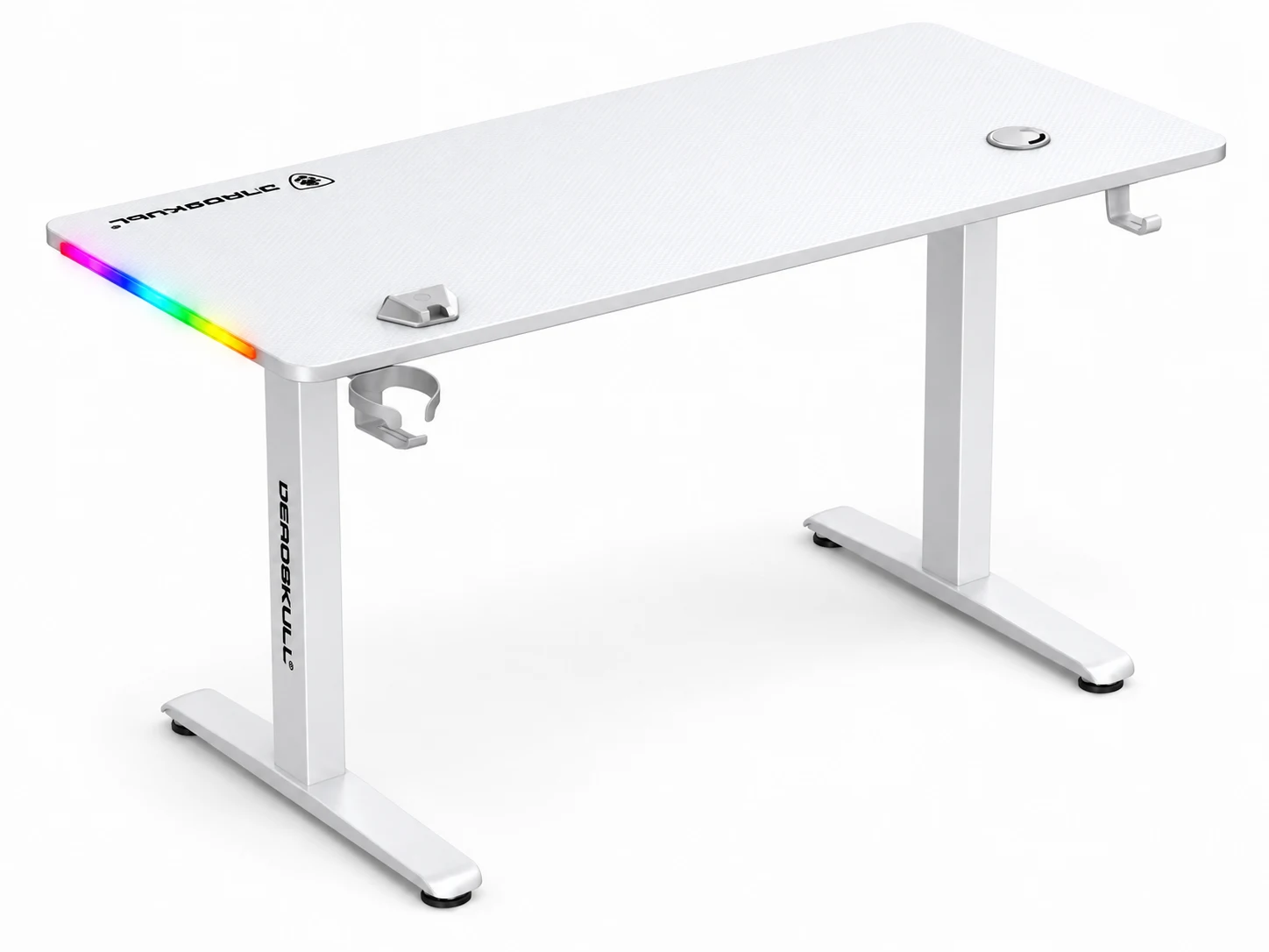 Deadskull White RGB Electric Height-Adjustable Gaming Desk